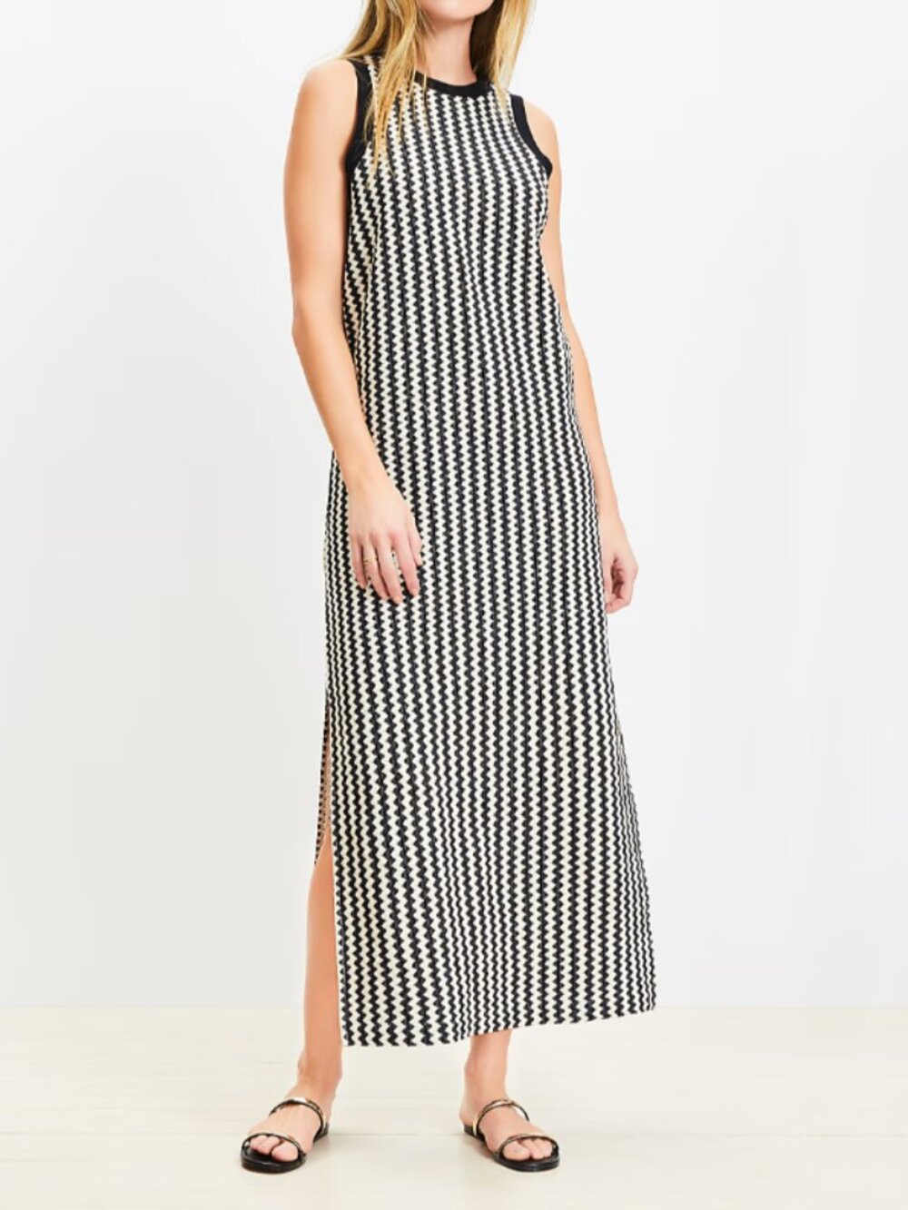 LOFT Beach Zig Zag Crochet Midi Dress